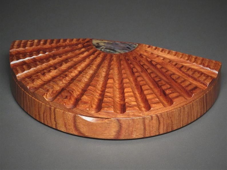Wooden Jewelry Box with Abalone Inlay